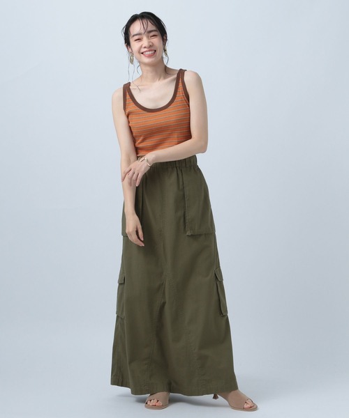 BAYFLOW（ベイフロー）の「マルチボーダータンク（タンクトップ・レディース・オレンジ/ブラック/オフホワイト・SMALL/MEDIUM）」の19枚目の写真