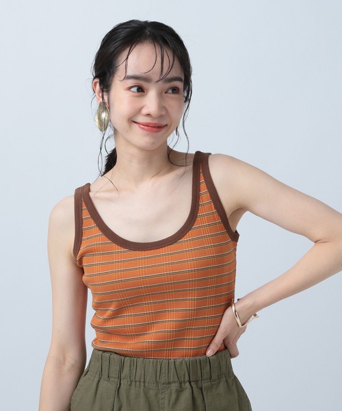 BAYFLOW（ベイフロー）の「マルチボーダータンク（タンクトップ・レディース・オレンジ/ブラック/オフホワイト・SMALL/MEDIUM）」の20枚目の写真