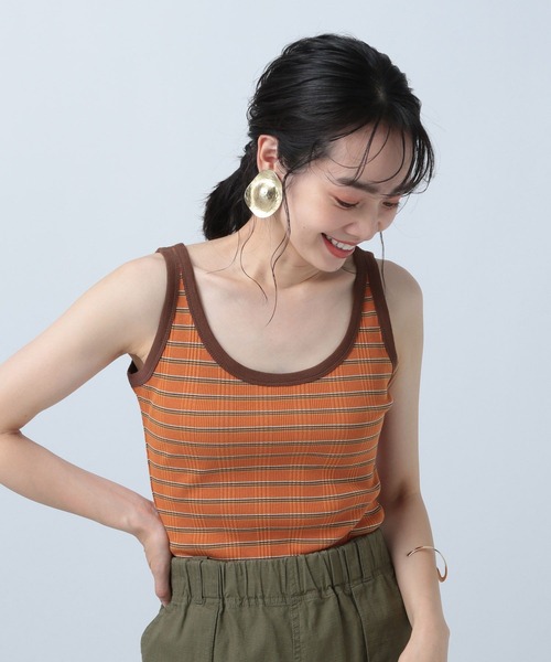 BAYFLOW（ベイフロー）の「マルチボーダータンク（タンクトップ・レディース・オレンジ/ブラック/オフホワイト・SMALL/MEDIUM）」の21枚目の写真