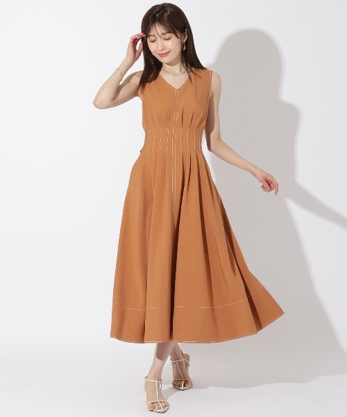 And Couture ／アンドクチュール／配色ステッチワンピース アンドクチュール AND COUTURE ウエストリブ配色ステッチ