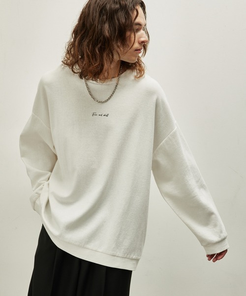 JUNRED(ジュンレッド)の「2ポイントロングスリーブワイドプルオーバー(Tシャツ/カットソー・メンズ・ホワイト/ライトグレー/ブラック/グレー系その他・S/M/L)」の2枚目の写真