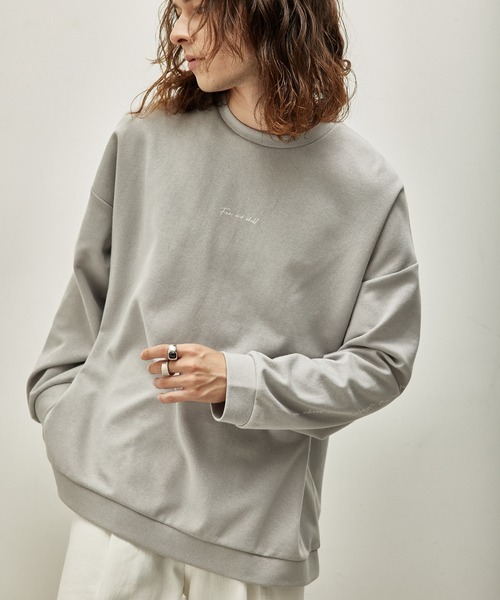 JUNRED(ジュンレッド)の「2ポイントロングスリーブワイドプルオーバー(Tシャツ/カットソー・メンズ・ホワイト/ライトグレー/ブラック/グレー系その他・S/M/L)」の3枚目の写真