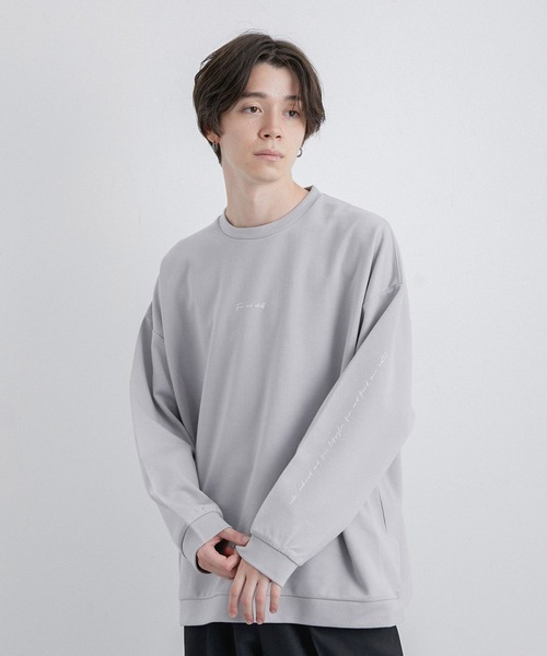 JUNRED(ジュンレッド)の「2ポイントロングスリーブワイドプルオーバー(Tシャツ/カットソー・メンズ・ホワイト/ライトグレー/ブラック/グレー系その他・S/M/L)」の7枚目の写真