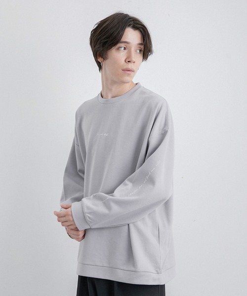 JUNRED(ジュンレッド)の「2ポイントロングスリーブワイドプルオーバー(Tシャツ/カットソー・メンズ・ホワイト/ライトグレー/ブラック/グレー系その他・S/M/L)」の8枚目の写真