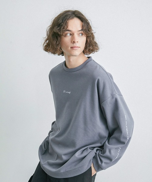 JUNRED(ジュンレッド)の「2ポイントロングスリーブワイドプルオーバー(Tシャツ/カットソー・メンズ・ホワイト/ライトグレー/ブラック/グレー系その他・S/M/L)」の9枚目の写真