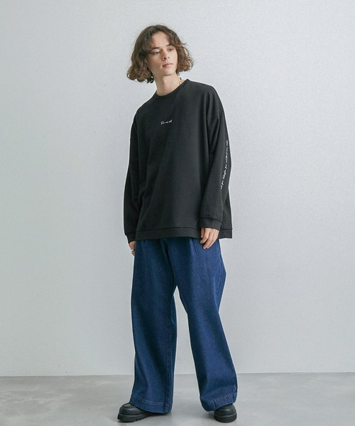 JUNRED(ジュンレッド)の「2ポイントロングスリーブワイドプルオーバー(Tシャツ/カットソー・メンズ・ホワイト/ライトグレー/ブラック/グレー系その他・S/M/L)」の13枚目の写真