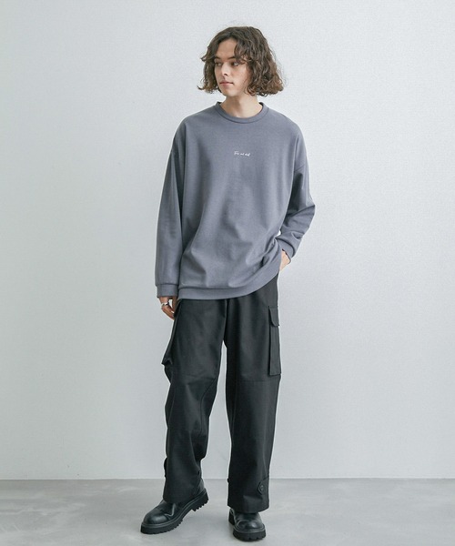 JUNRED(ジュンレッド)の「2ポイントロングスリーブワイドプルオーバー(Tシャツ/カットソー・メンズ・ホワイト/ライトグレー/ブラック/グレー系その他・S/M/L)」の17枚目の写真