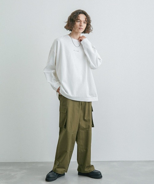 JUNRED(ジュンレッド)の「2ポイントロングスリーブワイドプルオーバー(Tシャツ/カットソー・メンズ・ホワイト/ライトグレー/ブラック/グレー系その他・S/M/L)」の19枚目の写真