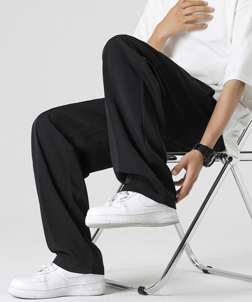 aimoha（アイモハ）の「aimoha mens 冷感ストレートパンツ（スラックス・メンズ・ブラック/グレー/チョコ・XX-LARGE/MEDIUM/LARGE/X-LARGE）」の2枚目の写真