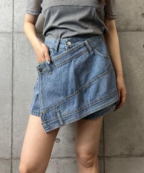 COZYWORLDWIDE ミニスカートパンツ ROGER AND RAW（ロジャーアンドロウ）の「アシンメトリーミニスカート