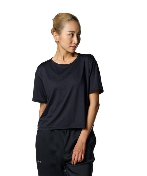 UNDER ARMOUR(アンダーアーマー)の「UAモーション ショートスリーブTシャツ(トレーニング/レディース)(Tシャツ/カットソー・レディース・ブラック・M/XL/L/S)」の1枚目の写真