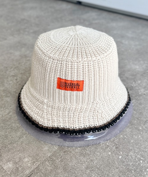 UNIVERSAL OVERALL（ユニバーサルオーバーオール）の「つば先配色ニットバケハ（ハット・メンズ・アイボリー/ブラック/ホワイト/ブラック系その他・FREE）」の5枚目の写真