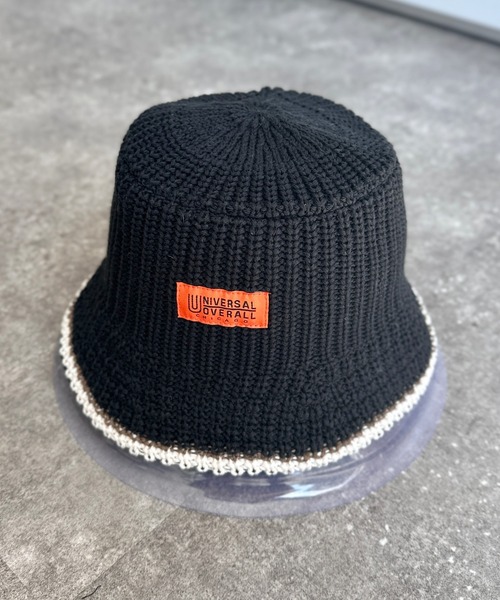 UNIVERSAL OVERALL（ユニバーサルオーバーオール）の「つば先配色ニットバケハ（ハット・メンズ・アイボリー/ブラック/ホワイト/ブラック系その他・FREE）」の6枚目の写真