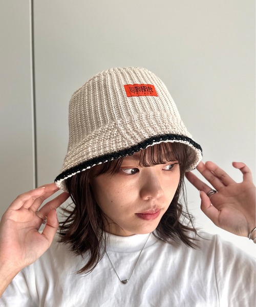 UNIVERSAL OVERALL（ユニバーサルオーバーオール）の「つば先配色ニットバケハ（ハット・メンズ・アイボリー/ブラック/ホワイト/ブラック系その他・FREE）」の8枚目の写真