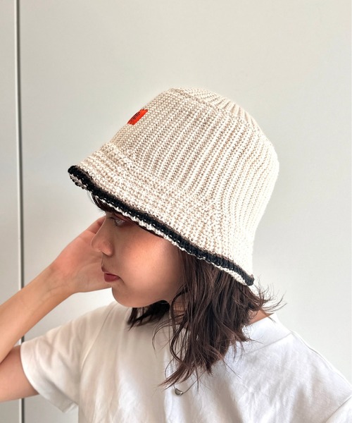 UNIVERSAL OVERALL（ユニバーサルオーバーオール）の「つば先配色ニットバケハ（ハット・メンズ・アイボリー/ブラック/ホワイト/ブラック系その他・FREE）」の9枚目の写真