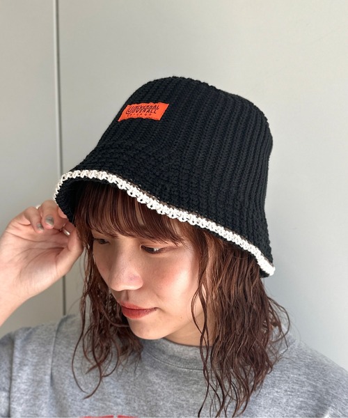 UNIVERSAL OVERALL（ユニバーサルオーバーオール）の「つば先配色ニットバケハ（ハット・メンズ・アイボリー/ブラック/ホワイト/ブラック系その他・FREE）」の12枚目の写真