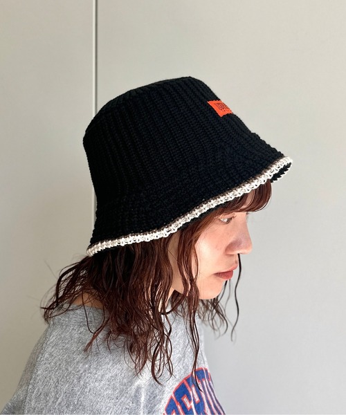UNIVERSAL OVERALL（ユニバーサルオーバーオール）の「つば先配色ニットバケハ（ハット・メンズ・アイボリー/ブラック/ホワイト/ブラック系その他・FREE）」の15枚目の写真