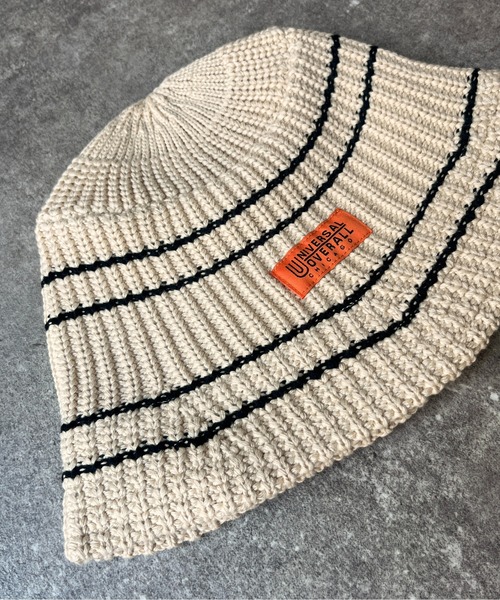 UNIVERSAL OVERALL（ユニバーサルオーバーオール）の「つば先配色ニットバケハ（ハット・メンズ・アイボリー/ブラック/ホワイト/ブラック系その他・FREE）」の21枚目の写真
