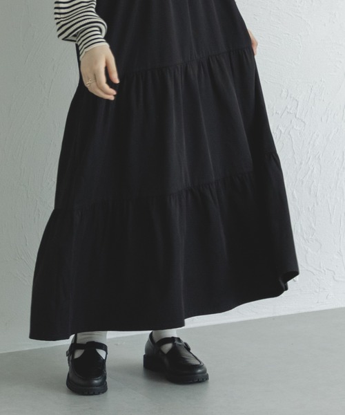 pairmanon（ペアマノン）の「【ママサイズ】リラックス マタニティ ティアードキャミワンピース（ワンピース・レディース・ブラック/モカ/グレー・FREE）」の4枚目の写真