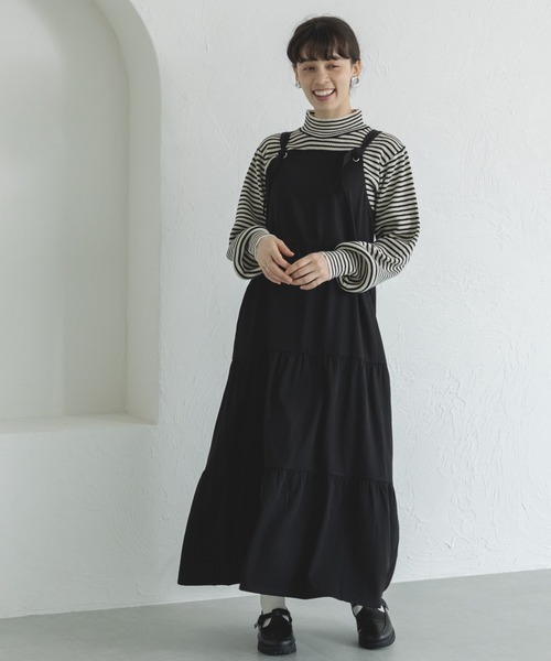 pairmanon（ペアマノン）の「【ママサイズ】リラックス マタニティ ティアードキャミワンピース（ワンピース・レディース・ブラック/モカ/グレー・FREE）」の5枚目の写真