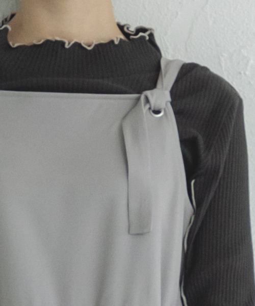 pairmanon（ペアマノン）の「【ママサイズ】リラックス マタニティ ティアードキャミワンピース（ワンピース・レディース・ブラック/モカ/グレー・FREE）」の6枚目の写真