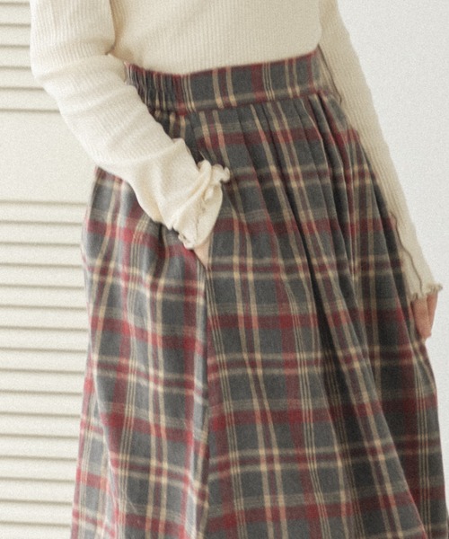 pairmanon(ペアマノン)の「【ママサイズ】総柄 チェック柄 ロングスカート(スカート・レディース・ブラウン系その他/グレー系その他/ブルー系その他/ブラウン系その他2/グレー系その他5/ベージュ系その他/ブルー系その他2/ブルー系その他3・FREE)」の20枚目の写真
