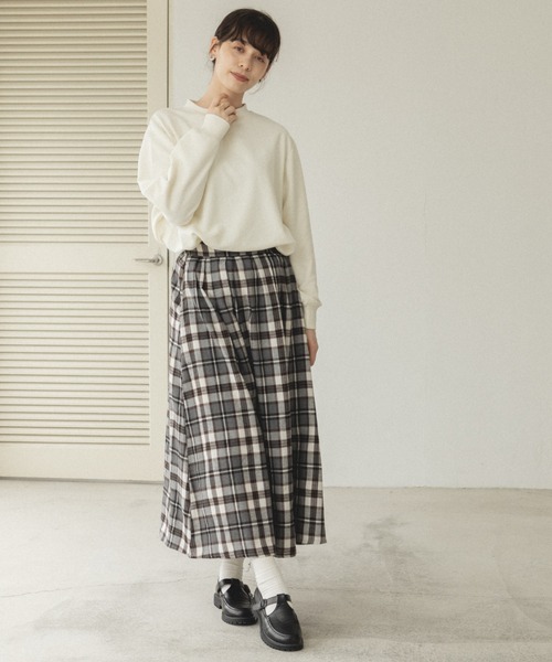 pairmanon(ペアマノン)の「【ママサイズ】総柄 チェック柄 ロングスカート(スカート・レディース・ブラウン系その他/グレー系その他/ブルー系その他/ブラウン系その他2/グレー系その他5/ベージュ系その他/ブルー系その他2/ブルー系その他3・FREE)」の16枚目の写真