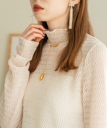 hinari | ハイネックメッシュカットソー(その他トップス)