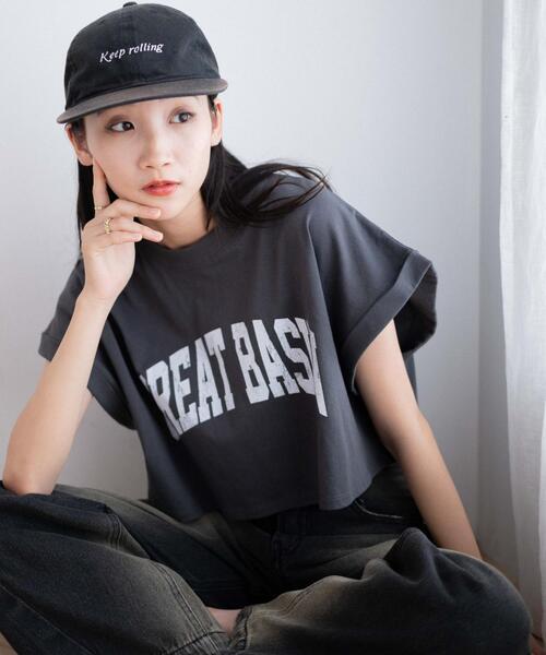 WEGO(ウィゴー)の「WEGO/ノースリーブロールアップショートT(Tシャツ/カットソー・レディース・杢グレー/スミクロ/その他1/ホワイト・FREE)」の4枚目の写真