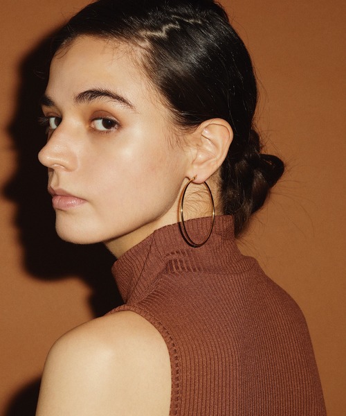 CENE(セネ)の「【CENE】セネ/ループピアス60mm(ピアス(両耳用)・レディース・ゴールド/シルバー・FREE)」の3枚目の写真