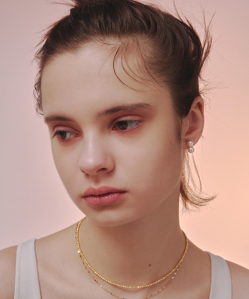 les bonbon(ルボンボン)の「【les bon bon】double pearl pierce BOB365(ピアス(両耳用)・レディース・ゴールド・FREE)」の4枚目の写真
