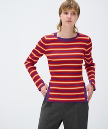 LANVIN en Bleu | リブボーダーニット(ニット/セーター)