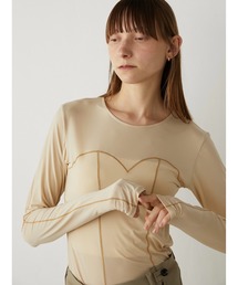 【LA PEAU DE GEM】シアーストレッチTEE