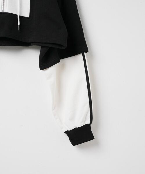 WEGO(ウィゴー)の「WEGO/【一部店限定】レイヤードクロップドパーカー(パーカー・レディース・ホワイト/ブラック・FREE)」の17枚目の写真