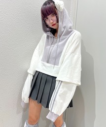 WEGO/【一部店限定】レイヤードクロップドパーカー