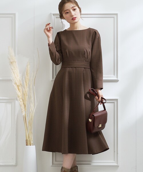 couture brooch（クチュールブローチ）の「◆【自分好みに七変化】配色ポイントワンピース（ワンピース・レディース・ブラウン系2/ベージュ系1・38/42/40/36）」の8枚目の写真