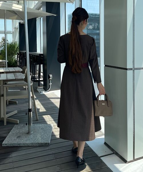 couture brooch（クチュールブローチ）の「◆【自分好みに七変化】配色ポイントワンピース（ワンピース・レディース・ブラウン系2/ベージュ系1・38/42/40/36）」の12枚目の写真