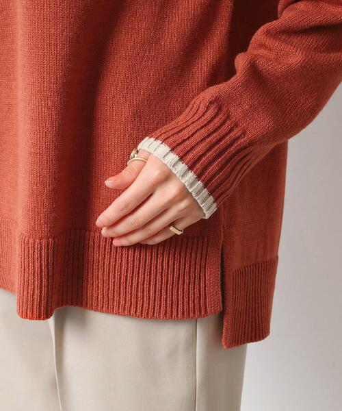 DRESKIP（ドレスキップ）の「◆【洗える/体型カバー】大人カジュアル 配色 モックネックニット（ニット/セーター・レディース・ブラック/オレンジ/サンドベージュ/ブルー・03/02/04）」の19枚目の写真