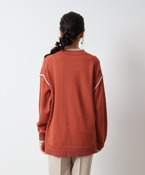 DRESKIP（ドレスキップ）の「◆【洗える/体型カバー】大人カジュアル 配色 モックネックニット（ニット/セーター・レディース・ブラック/オレンジ/サンドベージュ/ブルー・03/02/04）」の22枚目の写真