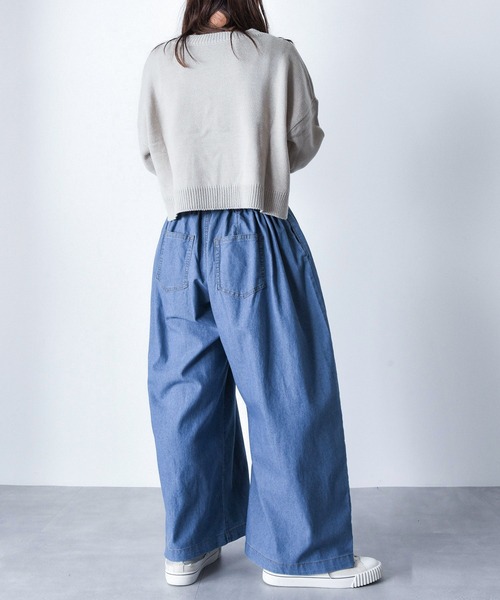 【セール】Z-2-SP 8D1 ショート丈 ボートネック クルーネック ニット ボリュームスリーブ シンプル 定番 ニット クロップド丈（ニット/セーター）｜CALIFORNIA OUTFITTERS（カリフォルニア アウトフィッターズ）