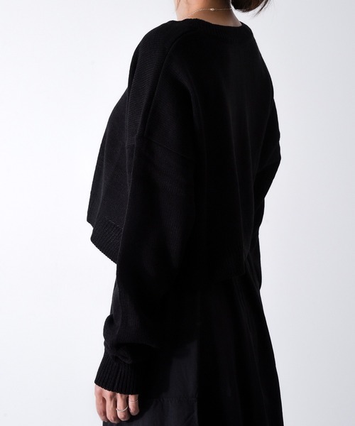 【セール】Z-2-SP 8D1 ショート丈 ボートネック クルーネック ニット ボリュームスリーブ シンプル 定番 ニット クロップド丈（ニット/セーター）｜CALIFORNIA OUTFITTERS（カリフォルニア アウトフィッターズ）