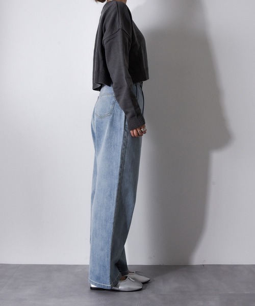 【セール】Z-2-SP 8D1 ショート丈 ボートネック クルーネック ニット ボリュームスリーブ シンプル 定番 ニット クロップド丈（ニット/セーター）｜CALIFORNIA OUTFITTERS（カリフォルニア アウトフィッターズ）