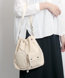 MAISON mou | 【recomend selection/セレクト】asymmetry pocket drawstring bag 非対称ポケット巾着 2way バッグ(ショルダーバッグ)