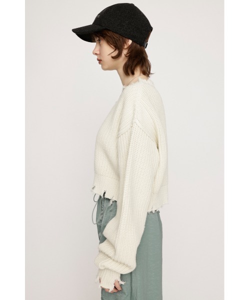 SLY（スライ）の「DAMAGE CROPPED KNIT TOPS ダメージ