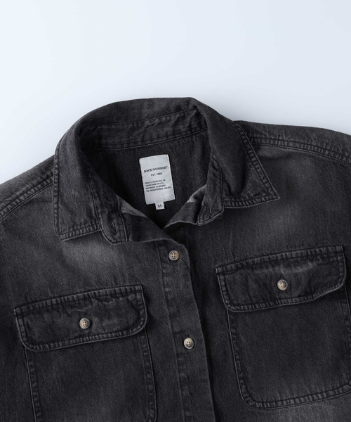 BACK NUMBER(バックナンバー)の「【BACK NUMBER】フラップポケットデニムシャツ(シャツ/ブラウス・レディース・ブラック・M)」の6枚目の写真