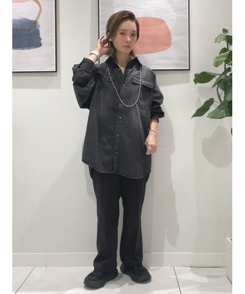 BACK NUMBER(バックナンバー)の「【BACK NUMBER】フラップポケットデニムシャツ(シャツ/ブラウス・レディース・ブラック・M)」の16枚目の写真