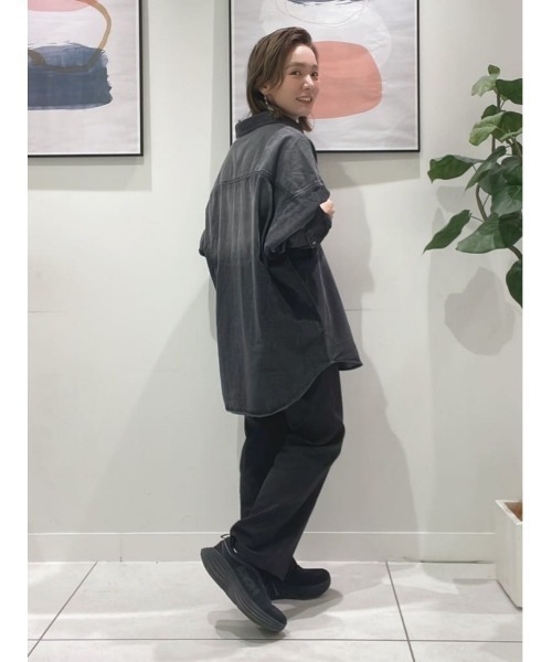 BACK NUMBER(バックナンバー)の「【BACK NUMBER】フラップポケットデニムシャツ(シャツ/ブラウス・レディース・ブラック・M)」の14枚目の写真