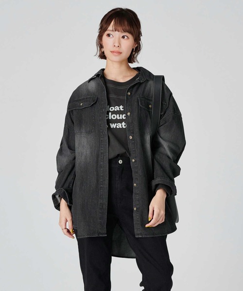 BACK NUMBER(バックナンバー)の「【BACK NUMBER】フラップポケットデニムシャツ(シャツ/ブラウス・レディース・ブラック・M)」の10枚目の写真