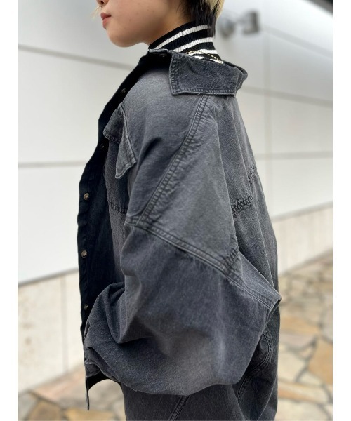 BACK NUMBER(バックナンバー)の「【BACK NUMBER】フラップポケットデニムシャツ(シャツ/ブラウス・レディース・ブラック・M)」の20枚目の写真