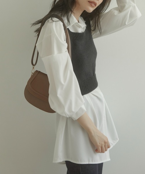 ACYM(アシーム)の「Mini knit ビスチェ(タンクトップ・レディース・ブラック/ホワイト・FREE)」の15枚目の写真